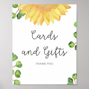 Watercolor sunflower Cards and Gifts Poster