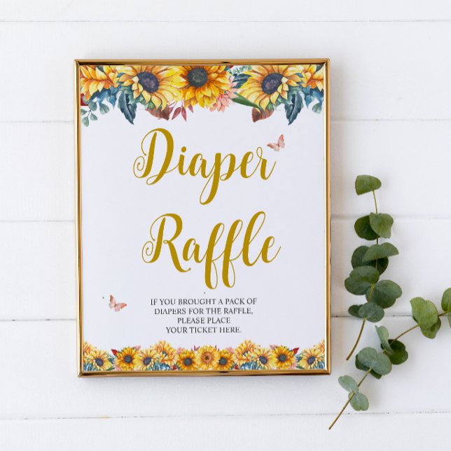 Watercolor Sunflower Diaper  Raffle Sign (Creator Uploaded)