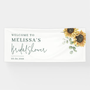 Watercolor Sunflower Eucalyptus Bridal Shower Banner