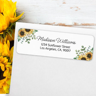Watercolor Sunflower Eucalyptus Return Address