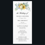 watercolor sunflower eucalyptus wedding program programme<br><div class="desc">A simple design with watercolor sunflowers and eucalyptus greenery with white rose. You can personalise the text and colours on this wedding program.</div>