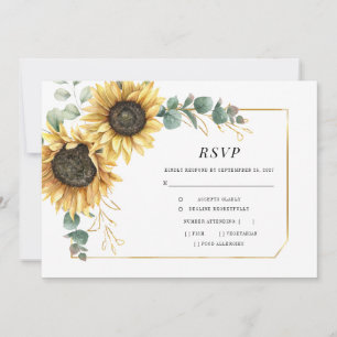 Watercolor Sunflower Eucalyptus Wedding RSVP
