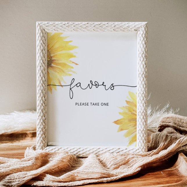 Watercolor sunflower favours please take one poster (Creator Uploaded)