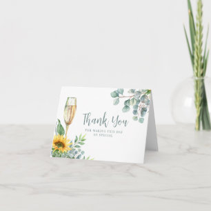 Watercolor Sunflower Floral Bridal Shower Thank You Card