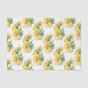 Watercolor Sunflower Flower Design Floral Pattern Tissue Paper