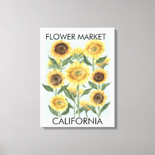 Watercolor Sunflower Flower Floral Canvas Print