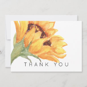 Watercolor Sunflower Funeral Thank You Card