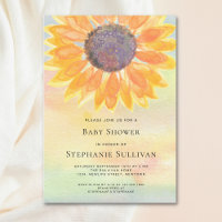 Watercolor Sunflower Gender Neutral Baby Shower