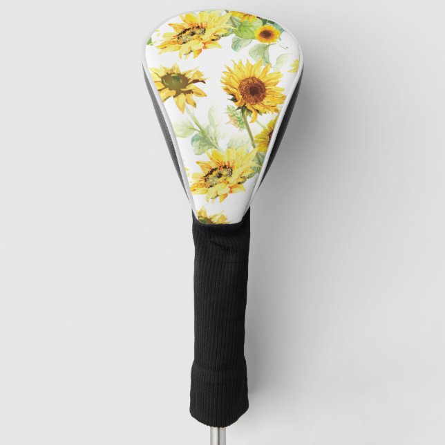 Watercolor Sunflower Golf Head Cover (Front)