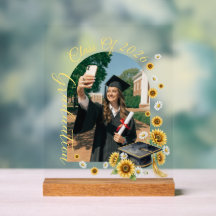 Watercolor Sunflower Graduation Cap Class of 2026