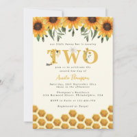 Watercolor Sunflower Honeycomb Second Bee-day