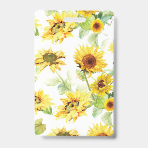 Watercolor Sunflower ID Badge