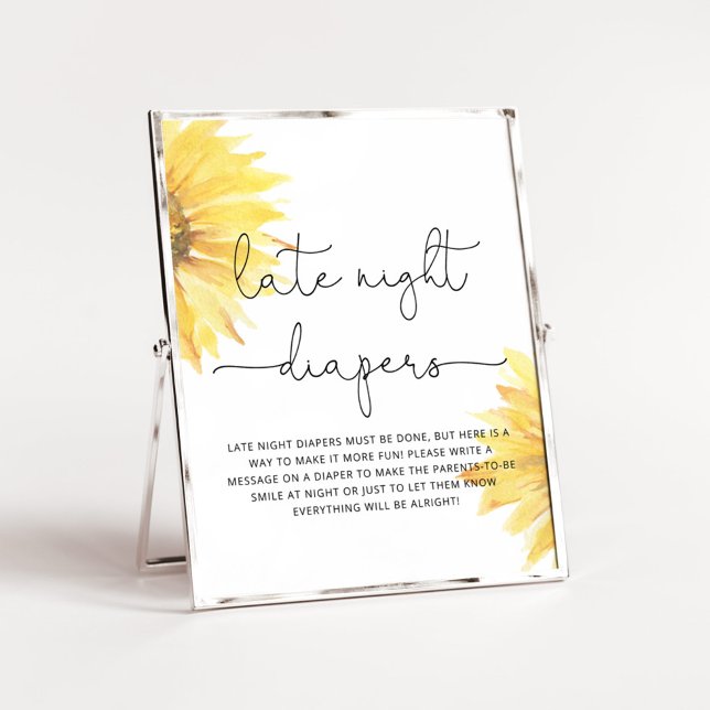 Watercolor sunflower Late night diapers Poster (Creator Uploaded)