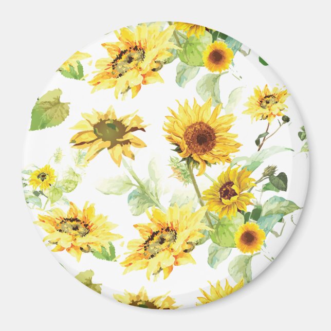 Watercolor Sunflower Magnet (Front)