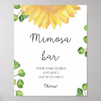 Watercolor sunflower mimosa bar 
