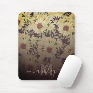 Watercolor Sunflower Mouse Pad