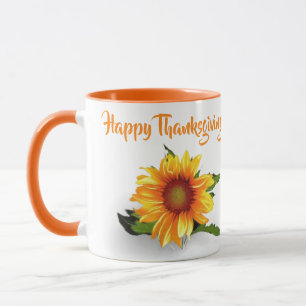 Watercolor sunflower  mug