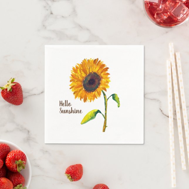 Watercolor Sunflower Napkin (Insitu)