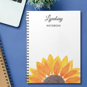 Watercolor Sunflower Notebook