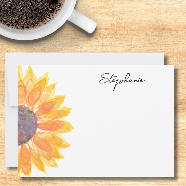 Watercolor Sunflower Personalised  Card (Creator Uploaded)