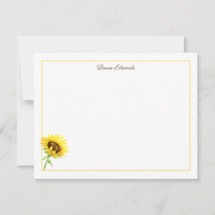 Watercolor Sunflower Personalised Card