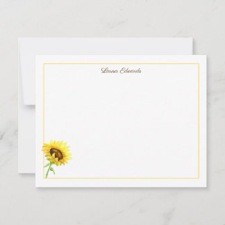 Watercolor Sunflower Personalised Card