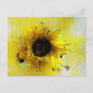 Watercolor Sunflower Postcard