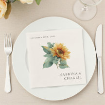 Watercolor Sunflower Rustic Floral Wedding