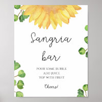 Watercolor sunflower sangria bar