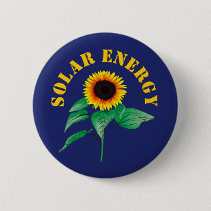 Watercolor Sunflower Solar Energy Navy Blue 6 Cm Round Badge