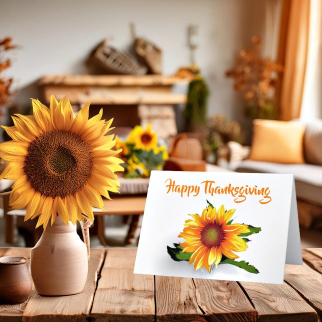 Watercolor sunflower Thanksgiving   card (Creator Uploaded)