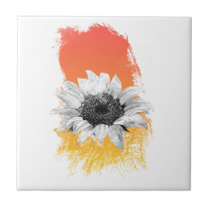 Watercolor Sunflower  Tile