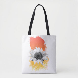 Watercolor Sunflower Tote Bag