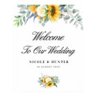 watercolor sunflower wedding welcome sign