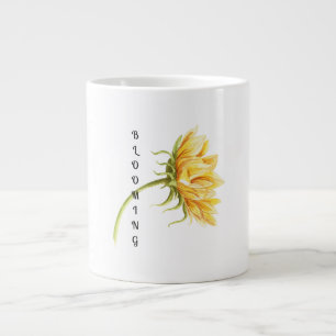 Watercolor Sunflower With "Blooming" Text Mug