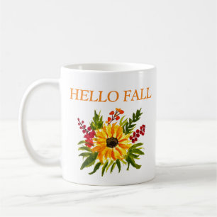 Watercolor Sunflowers Cute Autumn Rustic Fall Coffee Mug