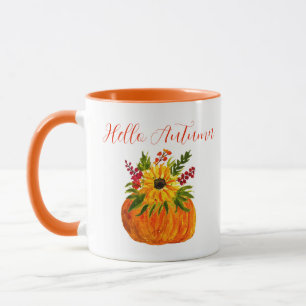 Watercolor Sunflowers Cute Autumn Rustic Fall Mug