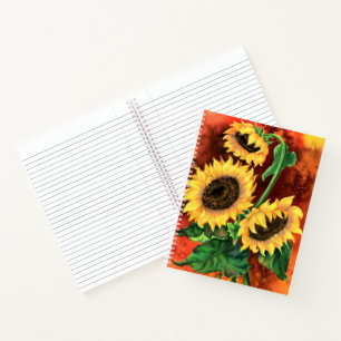 Watercolor Sunflowers Notebook