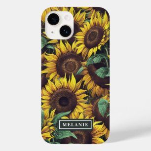 Watercolor Sunflowers Personalised Name Template Case-Mate iPhone 14 Case