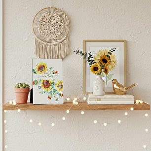 Watercolor sunflowers personalised    plaque