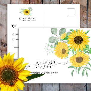 Watercolor Sunflowers RSVP Postcard