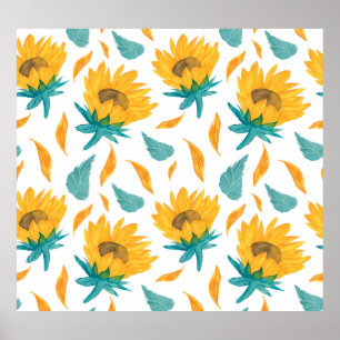 Watercolor Sunflowers: Summer Botanical Print
