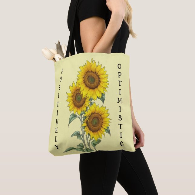 Watercolor Sunflowers Tote Bag (Close Up)