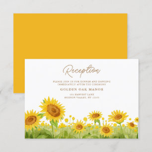 Watercolor Sunflowers Wedding Enclosure Card