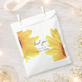 Watercolor Sunflowers Wedding Favour Bags