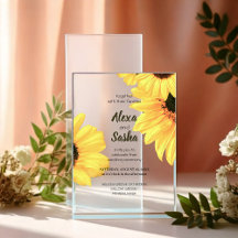 Watercolor Sunflowers Wedding Invitation