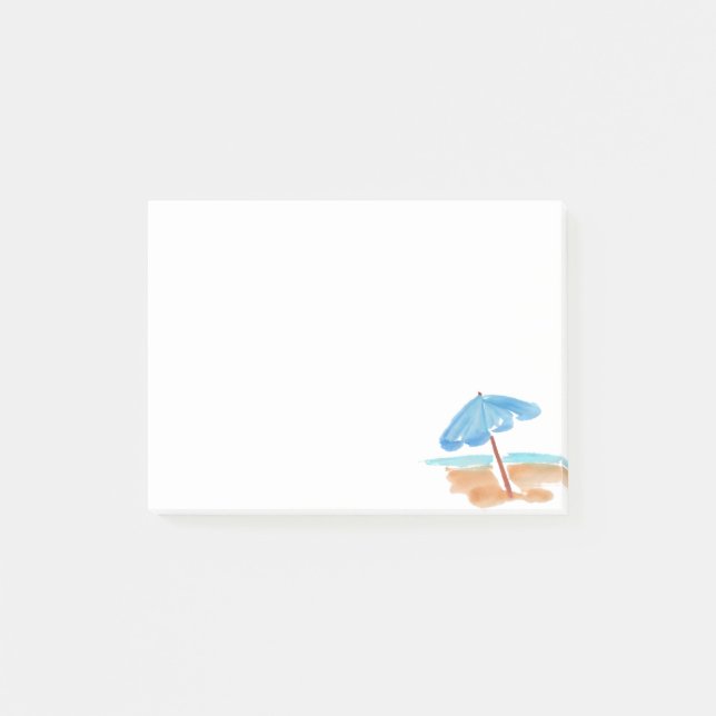 Watercolor Sunny Beach Summer Sea Post-it Notes (Front)