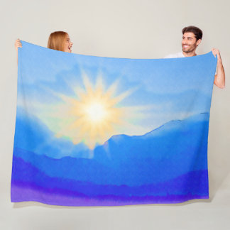Watercolor Sunrise Fleece Blanket