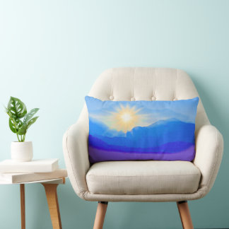 Watercolor Sunrise Lumbar Cushion