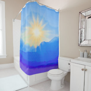 Watercolor Sunrise  Shower Curtain